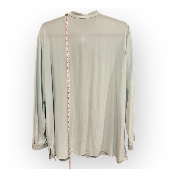 Eileen Fisher Green Silk Blouse Size Large - Picture 3 of 6